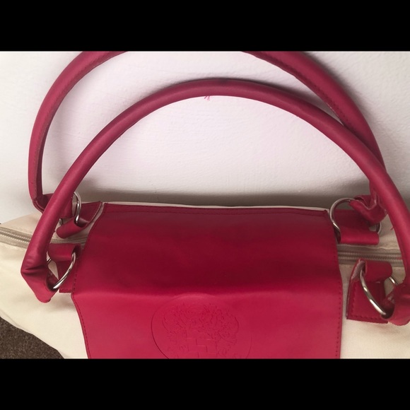 Hot pink and ivory tote bag - Picture 3 of 6